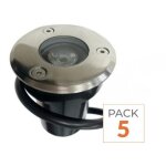 Spot ext�rieur encastrable led ip65 220v sol 3w 45� (pack de 5)