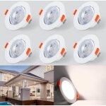 Spot led encastrable 5 w - plafonnier led orientable � 40�, lumi�re neutre 4 000 k, 610 lm, rond, diam�tre ...