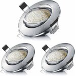 Spot led encastrable 5w �quivalent 50w blanc chaud 3000k 470lm orientable ip44 salle de bain salon couloir ...