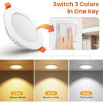 Spot led encastrable 7w 600lm, ip44 �clairage encastr� spot de plafond 110 - 220v pour salle de bain ...