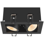 Spot led encastrable carr� kadux double 2x led - noir - 3000k - 1007559