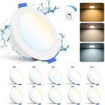 Spot led encastrable dimmable, lot de 10 6w spot salle de bain ip65 blanc chaud 2700k blanc neutre 4000k ...