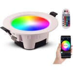 Spot led encastrable rgb couleur luminosit� r�glable 700 lumens avec t�l�commande pour salon salle de ...