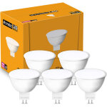 Spot mr16 gu5. 3 lampe led basse tension 12 v lumi�re chaude (3000 k) pour rail avec douille source lumineuse ...