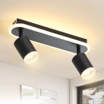 Spot de plafond led 2 flammes - plafonnier gu10 m�tal orientable 330�moderne spot de plafond blanc chaud ...