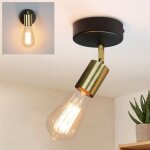 Spot plafond , plafonnier e27 plafonnier noir - dor industriel 1 flamme vintage applique pivotante moderne ...