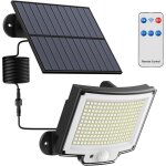 Spot solaire ext�rieur 328 led avec t�l�commande, 3 modes, d�tecteur de mouvement, c�ble 5m, id�al pour ...