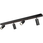Spot sur rail - lampe 4 spots orientables - 90cm noir