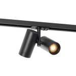 Spot sur rail moderne monophas noir 2 lumires - iconic scopio - qazqa