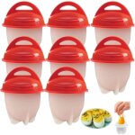 Sstrwgood 8pcs silicone pocheuse moules de cuisson des ?ufs silicone oeuf cooker egg cooker oeufs pocheuse ...