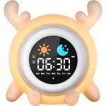 Sstrwgood r�veil enfant renne �ducatif, 2 alarmes, 7 couleurs, 10 chansons, luminosit� r�glable, arr�t ...