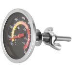 Stainless steel bbq grill thermometer, smoking thermometer, temperature display 10 - 400 �c, stainless ...