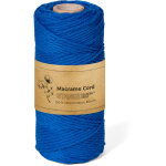 Stanke fil macram� 3mm 100 m couleur bleu - fil de coton pour crochet, diy boho, paniers, attrape - r�ves ...