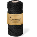 Stanke fil macram� 3mm 100 m couleur noir - fil de coton pour crochet, diy boho, paniers, attrape - r�ves ...