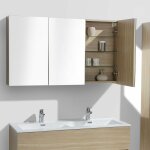 Armoire de toilette bloc - miroir siena largeur 120 cm chêne clair texturé Armoire de toilette bloc - miroir siena largeur 120 cm chêne clair texturé