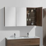 Stano. - armoire de toilette bloc - miroir siena largeur 120 cm noyer