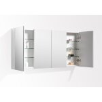 Armoire de toilette bloc - miroir siena largeur 144 cm blanc laqu