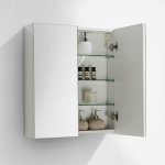 Stano. - armoire de toilette bloc - miroir siena largeur 60 cm blanc laqu