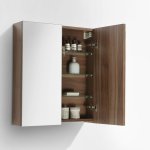 Armoire de toilette bloc - miroir siena largeur 60 cm noyer