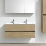 Meuble salle de bain design double vasque siena largeur 120 cm chêne clair texturé Meuble salle de bain design double vasque siena largeur 120 cm chêne clair texturé