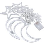 Star moon rideau guirlande lumineuse ambiance romantique aliment� par batterie 126 led ramadan rideau ...