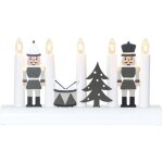 Star trading - chandelier 'julia' avec motifs de nol, 5 flammes, ampoule e10, bois blanc - vert, blanc ...