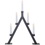 Star trading - chandelier 'oliver' en mtal, 5 lumires, ampoule e10, noir, h 55 cm, l 44 cm