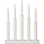 Star trading - chandelier plate, blanc, mtal, 5 flammes, bois, 45cm