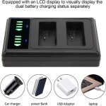 Station de chargeur de batterie � double station d'accueil, chargeur de batterie de cam�ra � double port ...