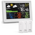 Station mto radio avec 3 capteurs externes, thermomtre digital hygromtre humidit avec prvisions ...
