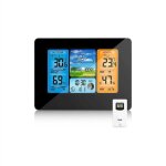 Station m�t�o sans fil horloge de m�t�o , color�e num�rique avec capteur ext�rieur , thermom�tre ext�rieur ...
