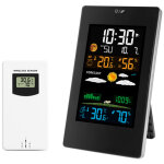 Station m�t�o sans fil pour int�rieur et ext�rieur avec capteur, thermom�tre et hygrom�tre num�riques, ...