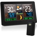 Station météo thermomètre hygromètre baromètre intérieur extérieur avec capteur led ecran, rétro - éclairage ... Station météo thermomètre hygromètre baromètre intérieur extérieur avec capteur led ecran, rétro - éclairage ...