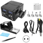 Station de retouche de fer � souder 2 en 1, affichage num�rique smd led pour pistolet � air chaud 8582d ...