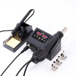 Station de soudage 2 - en - 1 avec pistolet � air chaud - contr�le de temp�rature num�rique double affichage ...