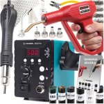 Station de soudage  air chaud techrebal 858d pro + lot de 6 classeurs + buses + filet + agrafeuse