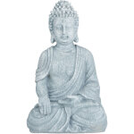 Statue bouddha assis, 40 cm de haut, d�co feng shui, r�sistant aux intemp�ries et gel, sculpture, gris ...