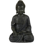 Statue bouddha position assise 18cm, objet dcoration salon et salle de bain, rsiste lhumidit, gris ...
