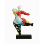 Meubletmoi - statue femme dansant avec peinture ornements h33 cm - lady queen