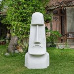 Statue de jardin moai géant de l'île de pâques en fibrociment 2m Statue de jardin moai géant de l'île de pâques en fibrociment 2m