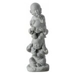Paris prix - statuette déco '3 moines sur Épaules' 58cm gris Paris prix - statuette déco '3 moines sur Épaules' 58cm gris