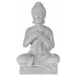 Statuette dco 'bouddha assis' 27cm gris