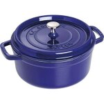Staub - la cocotte 24cm rond, bleu fonc�, fonte (40510 - 283 - 0)