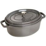 Staub cocotte fonte �maill�e 27 cm gris graphite