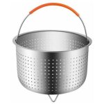 Steamer rack, steam basket instant pot accessories stainless steel steam insert with silicone handle ...