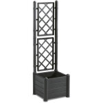 Stefanplast - bac a fleur carr� italia avec treillis - 30l - plastique - anthracite