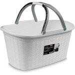 Stefanplast panier rectangulaire 38x58x29, 5cm blanc avec lgance poignes 2042
