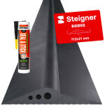 Steigner seuil de garage 2, 375m en epdm noir 20mm x 112mm, sgd02 - kit isolant avec 1x colle montage ...