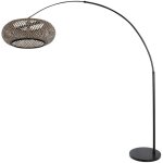 Steinhauer - lampe � arc lampadaire arc lampadaire grille en bois noir mat h 210 cm