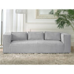 Lisa design - stella - canap� fixe 3 places - en velours c�tel� - style contemporain - gris clair